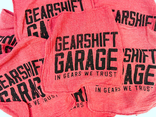 Gearshift Garage Shop Towel Rags - Red