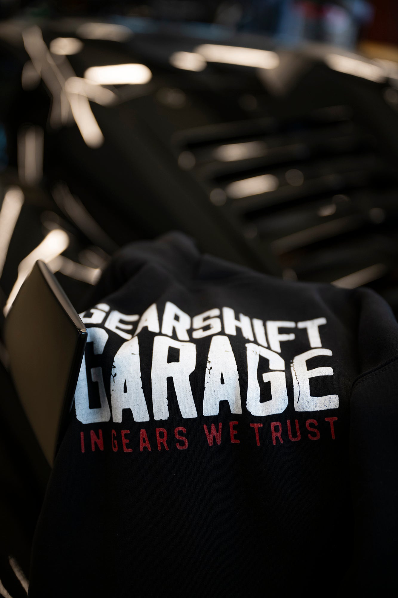 Gearshift Garage Official Logo Hoodie - White Logo