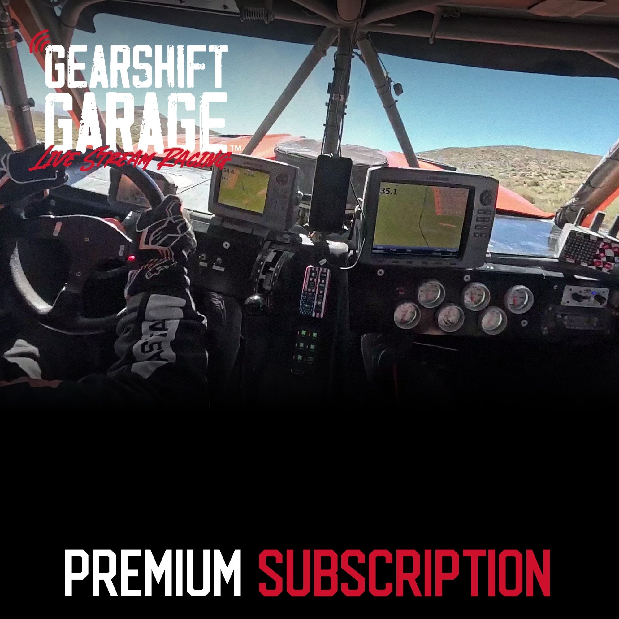 Gearshift Garage Live Stream Racing Premium Subscription, in-car race cockpit view